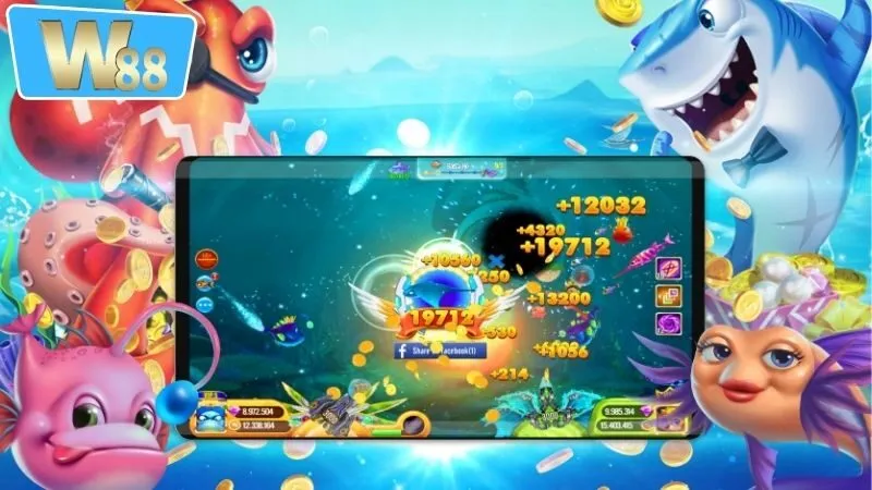 Luật chơi và cách tính điểm được áp dụng trong game bắn cá W88